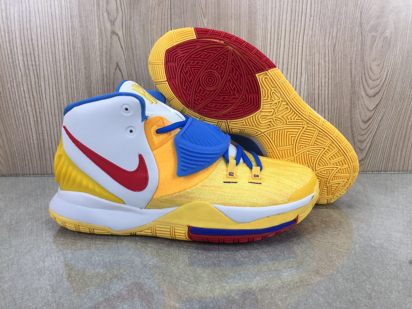 2020 Nike Kyrie 6 BHM Yellow Blue White Red Shoes